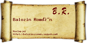 Balozin Román névjegykártya
